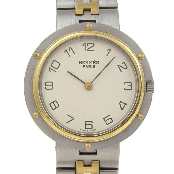 HERMES profile Watches IvoryDial Stainless Steel/Plated Gold Quartz - Picture 1 of 8